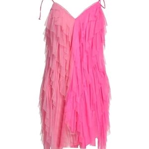 Pink Layered Ruffle Dress